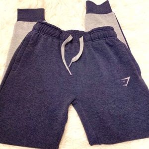 Gymshark high waisted blue/heather gray joggers S